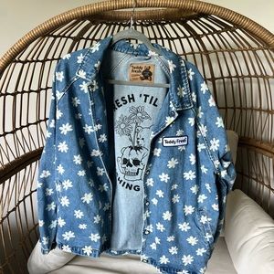 Teddy Fresh XL Flowered Jean Jacket